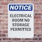 Signmission Electrical Room No Storage, 7 in W x Rectangle, Plastic OS-2PACK-NS-P-710-V-11687 - alternate 4